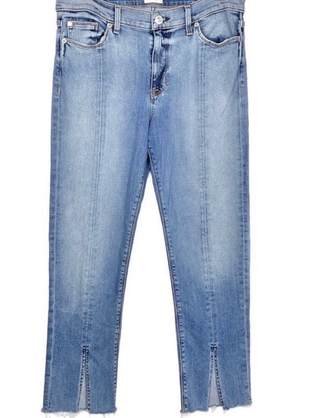 Hudson Jeans Light Blue Split-Hem Ankle Skinny Jeans